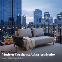 4 Pieces Southeast Asian design 4-Piece Wicker Chat Set Woven Design Outdoor Furniture Weather Resistant Patio Seating Sturdy Construction for Hospitality Business Owners, Homeowners, Families, Balcony, rearyard, Porch, waterfront