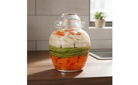 Glass Pickling Jar Clear Design Kimchi Container Versatile Sealed Glass Canister for Kitchen