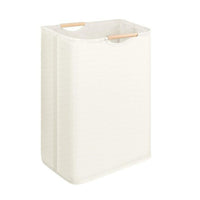 Laundry Hamper with Wooden Handle Space-Saving for Bedroom, Dorm Room, Students
