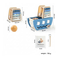 5 in 1 Educational Pirate Ship Toy Hand-Eye Coordination Educational Busy Board Wooden for Toddlers
