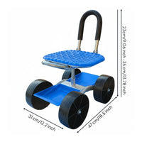 Garden Work Seat with Wheels Ergonomic Design Wheeled Garden Stool Heavy Duty