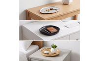 Decorative Tray with Ribbed Surface Brushed Irregular Metal Dish Sculptural Catchall Tray for Vanity
