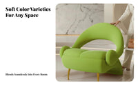 Light Luxury Design Oversized Single Sofa Modern Aesthetic Shell-Shaped Armchair Soft Upholstery Accent Chair Ergonomic Backrest for Apartment Dwellers, Interior Designers, Living Room, Balcony, salon, Reception Area