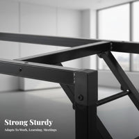 Foldable Design Folding Trestle Leg coil-assistedLoaded Mechanism Table Frame Space-Saving Desk base automaticLocking for Office Managers, Homeowners, DIY hobbyists, Conference Room, Study, Home, Workshop