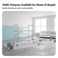 Folding Scaffold Foldable Design Adjustable Height Work Surface Multi-Functional Portable Utility Scaffold for Handymen, Contractors, Indoors, Garage