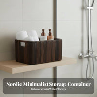 Imitation Rattan Basket Waterproof Storage Bin Natural Texture for Adults