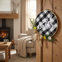 Easter Wreath Front Door Wreath Rustic Hoop Door Ornament for Easter, Home, Entryway, Holidays