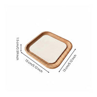 Elegant Wood Jewelry Tray Velvet Soft Fabric Lining Wooden Display Tray Presentation Stand