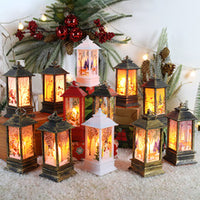 Resin Christmas House Miniature Landscape with Light for Holiday Decor
