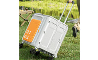 Folding Utility Cart with Lid Compact Foldable Rolling Crate Easy Storage Folding Cart with Lid for Journeyers