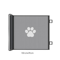 Indoor Retractable Pet Gate Adjustable Mesh Pet Gate Compact Safety Barrier Easy to Use for Young Dogs, Hallways, Stairs