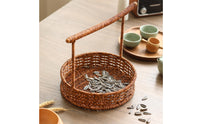 Multi-Purpose Imitation Rattan Food Basket Easy to Clean Vintage Design Food Container Lightweight for Picnic