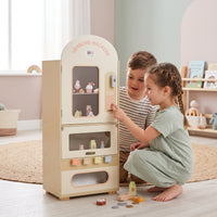 Pretend Play Vending Machine Screen Wooden Vending Machine Interactive for Kids, Toddlers, Playroom, Classroom, Preschool