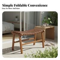 Wabi-Sabi Aesthetic Foldable Woven strap Chair Retro look Adjustable Wood Recliner Portable Patio Seating Easy to Crecline for Design aficionados, Homeowners, Balcony, Living Room, Bedroom, waterside
