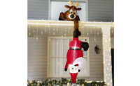 Vertical Hanging Santa Lighted Hanging Inflatable Vibrant Inflatable with LED Outdoor for Homeowners, Retailers