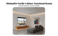 TV Cabinet Minimalist Design TV Cabinet with Display Screen Shelf Solid Wood Construction Entertainment Center for Home Theater Enthusiasts