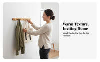 Multi-Peg Hook Rail No-Drill Installation Coat Hanger Space-Saving for Dorm Room
