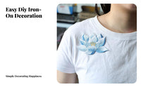 Embroidered Chinese Type Embroidery Applique DIY Decoration Lotus Flower Embroidery Applique Multicolor for Teenagers, Crafting