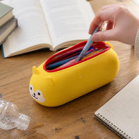 Cartoon Silicone Pencil Case, Large Capacity, Multi-functional Storage Pouch for School Supplies