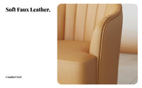 Tufted Armchair Modern Minimalist Design Grooved Tufted Barrel Chair Long-Lasting Construction Thickly Padded Seat for Balcony