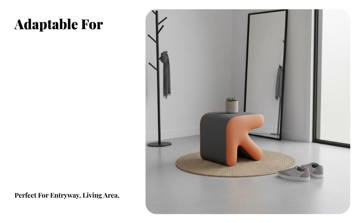 Unique Shape Arrow-Shaped Stool Space-Saving Design Upholstered Accent Stool Multi-Purpose Footstool Sturdy Construction for Apartment Dwellers, Homeowners, Adults, Living Room, Entryway, Bedroom, Office