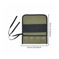 Canvas Tool Roll Portable Roll-up Tool Pouch Scratch Resistant Hardware Storage for Craftsmen