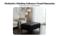 High-Density Foam Filling Tufted Rectangular Bench Sturdy Construction Footstool Easy to Clean Ottoman Stable Support for Homeowners, Families, Pet Owners, Living Room, Bedroom, Small Areas, Entryway