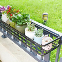 Space-Saving Hanging Railing Planter Easy Installation Railing Planter Basket Rust-Resistant Flower Pot Shelf Decorative Design for Gardeners, Apartment Dwellers, Homeowners, Balcony, window sill, Porch, Fence