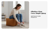 Soft Texture Round Corduroy Pouf Lightweight Design Footstool easy-care Cover Ottoman Fully Assembled for Small Space Dwellers, Homeowners, Home Decorators, Entryway, Living Room, Bedroom, perusing corner