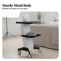Cosmetic Tool Trolley 360-Degree Rotating Casters Wheeled Beauty Trolley Heavy Duty Spa Machine Rolling Stand for Cosmetic Specialists
