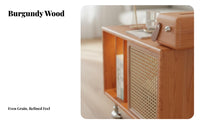 Rattan Woven Door Dog-Shaped End Table Playful creature Design Side Cabinet Multi-Purpose Home Furniture Narrow dimensions for Pet Lovers, Apartment Dwellers, Homeowners, Living Room, Bedroom, Entryway, Small Spaces