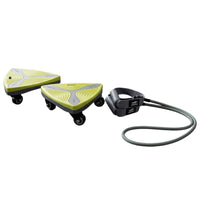 2 Pieces Wheeled Abdominal Slide Board with Resistance Band Textured Ab Roller Multifunctional Fitness Equipment Stable for Strength Training