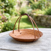Handmade Bamboo Tray with Handle Natural Woven Serving Tray Lightweight Woven Basket with Handle Decorative for Hosts