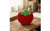 Fuzzy Strawberry Cosmetic Bag Cute Strawberry Pouch with Zipper Fluffy Soft-Furred Makeup Pouch Portable for Girls, Students, Travel, Dorm Room