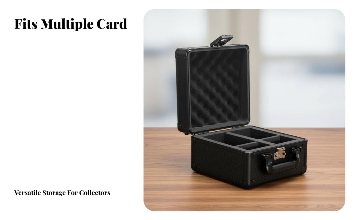 Graded Card Storage Case Lockable PSA Card Carrying Case Portable Foam Padded Interior for Hobbyists