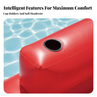 Removable Sunshade Inflatable Party Raft with Sun Canopy Comfortable Backrests Multi-Person Inflatable Island Long-Lasting Material Giant Floating Island Foldable for Adults, Family, Lake, Beach