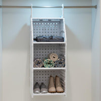Foldable Hanging Shelf Space Saving Hanging Closet Organizer Easy Access Multi-Layer Wardrobe Rack for Bedroom, Dorm Room