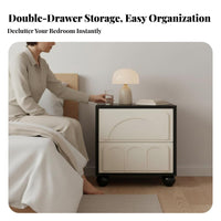 Cream design doubletier cumulusShaped Nightstand Modern Minimalist 2-Tier Accent Table Doubletier Storage Household Furniture Creative Design for Homeowners, Young Adults, Students, Beside Bed, Small Spaces, Apartment, Living Room