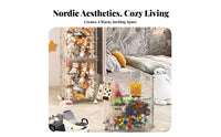 Transparent Storage Box Sturdy Large Capacity Storage Crate With Wheels Stackable Toy Organizer for Kids, Doll Collectors, Playroom, Closet, Washroom