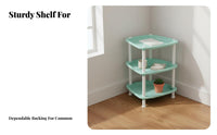 Space-Saving Multi-Tier Standing Shelf No-Toolstanding Storage Rack Toolno-Tool Assembly Shelving Unit Rustproof for Students, Renters, Homeowners, Corner Areas, Living Room, Bathroom, Kitchen