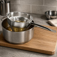 Conical Mesh Strainer Flat Handle Kitchen Utensil Hanging Hole