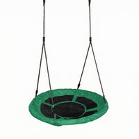 Segmented Panel Bird Nest Swing Padded Rim Round Nest Swing Loop Hangers Outdoor Play Gear Suspended