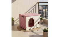 Rainproof Plastic Outdoor Kitten House Sunproof Weather-Resistant Stray Kitten Shelter Sturdy Semi-Enclosed Pet Villa Easy to Clean for Backyard, Garden