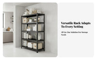Multi-Tier Metal Shelf High Load Capacity Freestanding Storage Rack Sturdy Construction 5-Tier Metal Shelving for Adults, Warehouse, Storeroom, Pantry