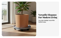 Flower Pot Tray with Wheels Water Storage Wheeled Planter Saucer Thickened Material Potted Plant Roller Base for Gardeners, Homeowners, Balcony, Patio