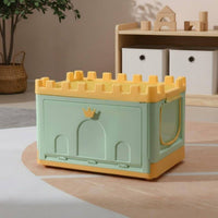 Kids Toy Storage Box Large Capacity Front Opening Toy Bin Dustproof Lid Foldable Kids Organizer for Young Children, Playroom, Nursery
