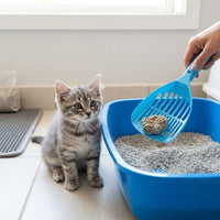 Litter Sifter with Long PP Material Sieve Tool, Angled Cat Sifter with Hanging Hook and Fast Draining Holes