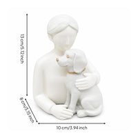 Person Dog Figurine Person and Dog Figurine Compact Details Home Decor for Tabletop Display, Entryway