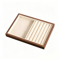 Walnut Jewelry Tray Walnut Jewelry Display Space-Saving Velvet Lined Band Holder for Women