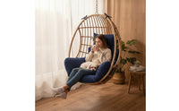 Padded Egg Chair Cushion with Headrest Soft Hanging Basket Chair Cushion Comfortable Ergonomic for Backyard